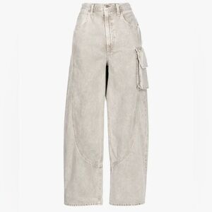 AGOLDE Cass Baggy Wide Barrel Leg Beige Cargo Jeans